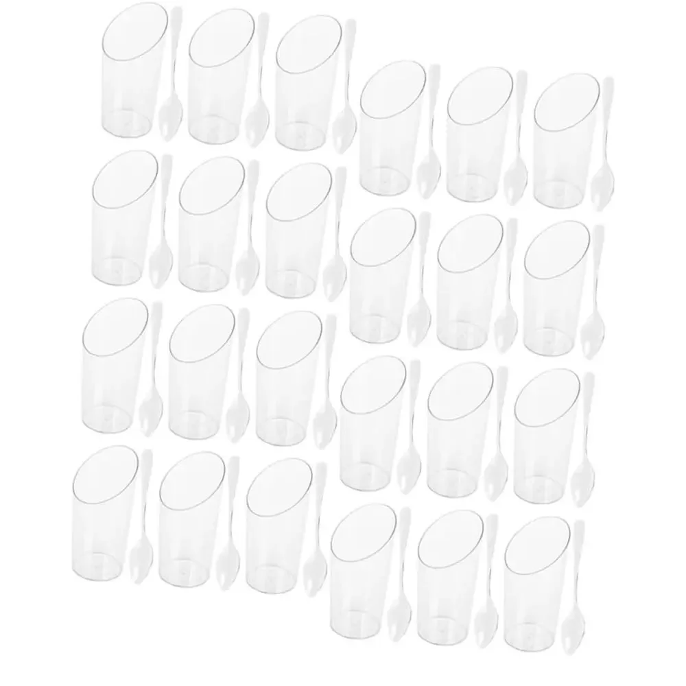 35 Pack Mousse Dessert Cups Elegant Tiramisu‎ Party Supplies Multi-use Cup Spoon